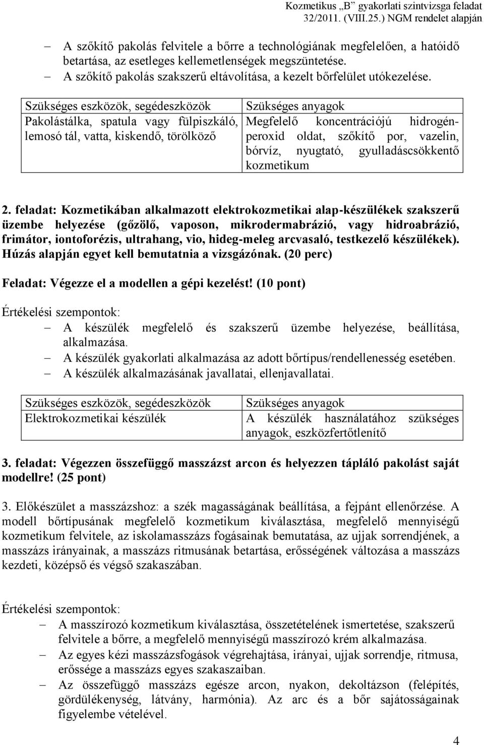 Pakolástálka, spatula vagy fülpiszkáló, lemosó tál, vatta, kiskendő, törölköző Megfelelő koncentrációjú hidrogénperoxid oldat, szőkítő por, vazelin, bórvíz, nyugtató, gyulladáscsökkentő kozmetikum 2.