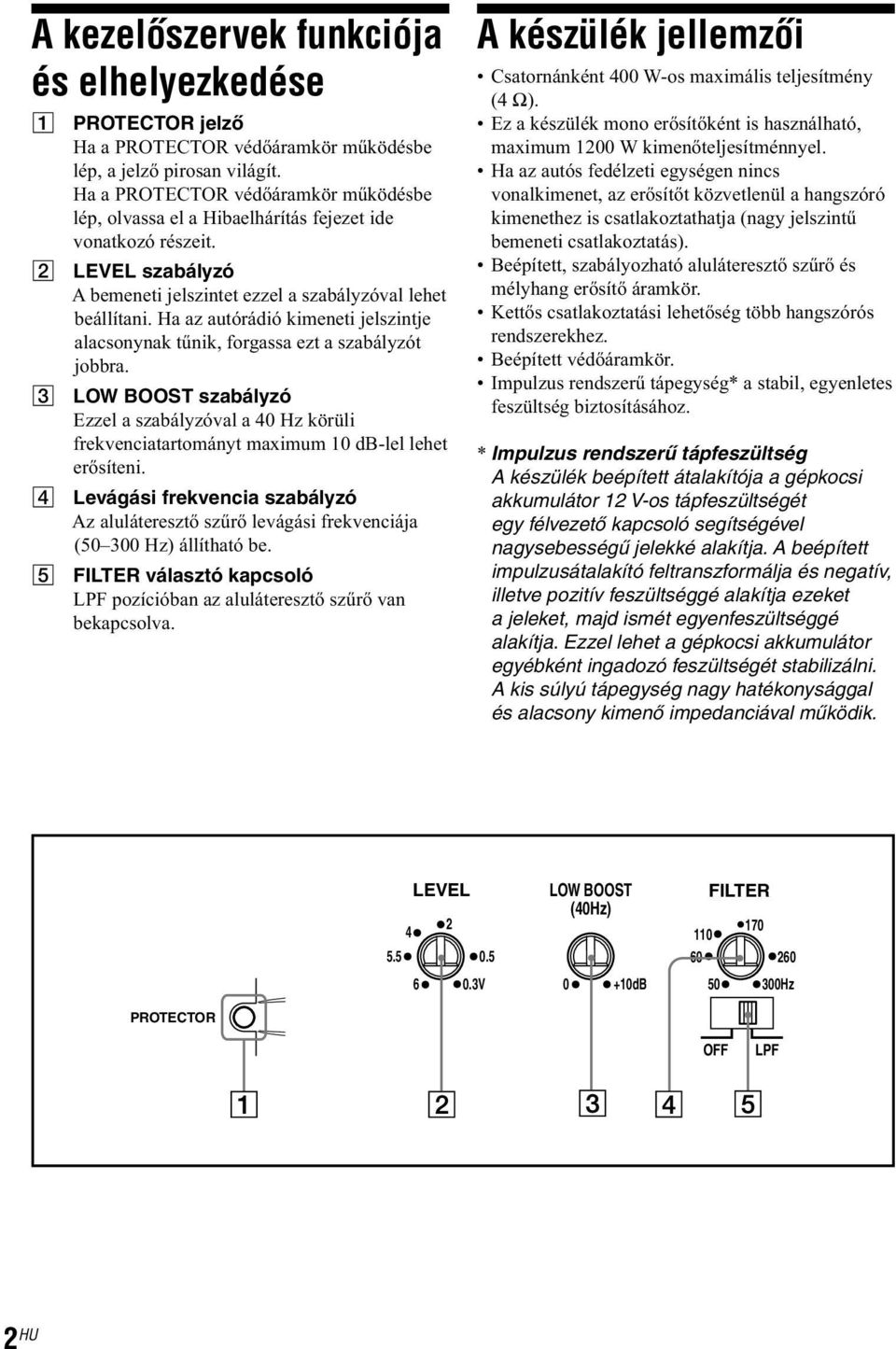 Ha az autórádió kimeneti jelszintje alacsonynak tűnik, forgassa ezt a szabályzót jobbra.