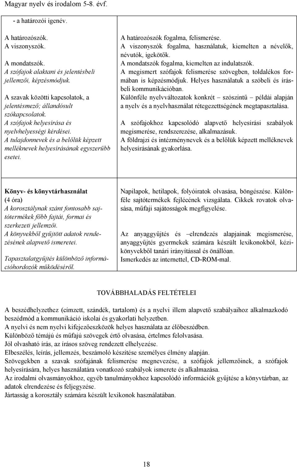 A tulajdonnevek és a belőlük képzett melléknevek helyesírásának egyszerűbb esetei. A határozószók fogalma, felismerése. A viszonyszók fogalma, használatuk, kiemelten a névelők, névutók, igekötők.