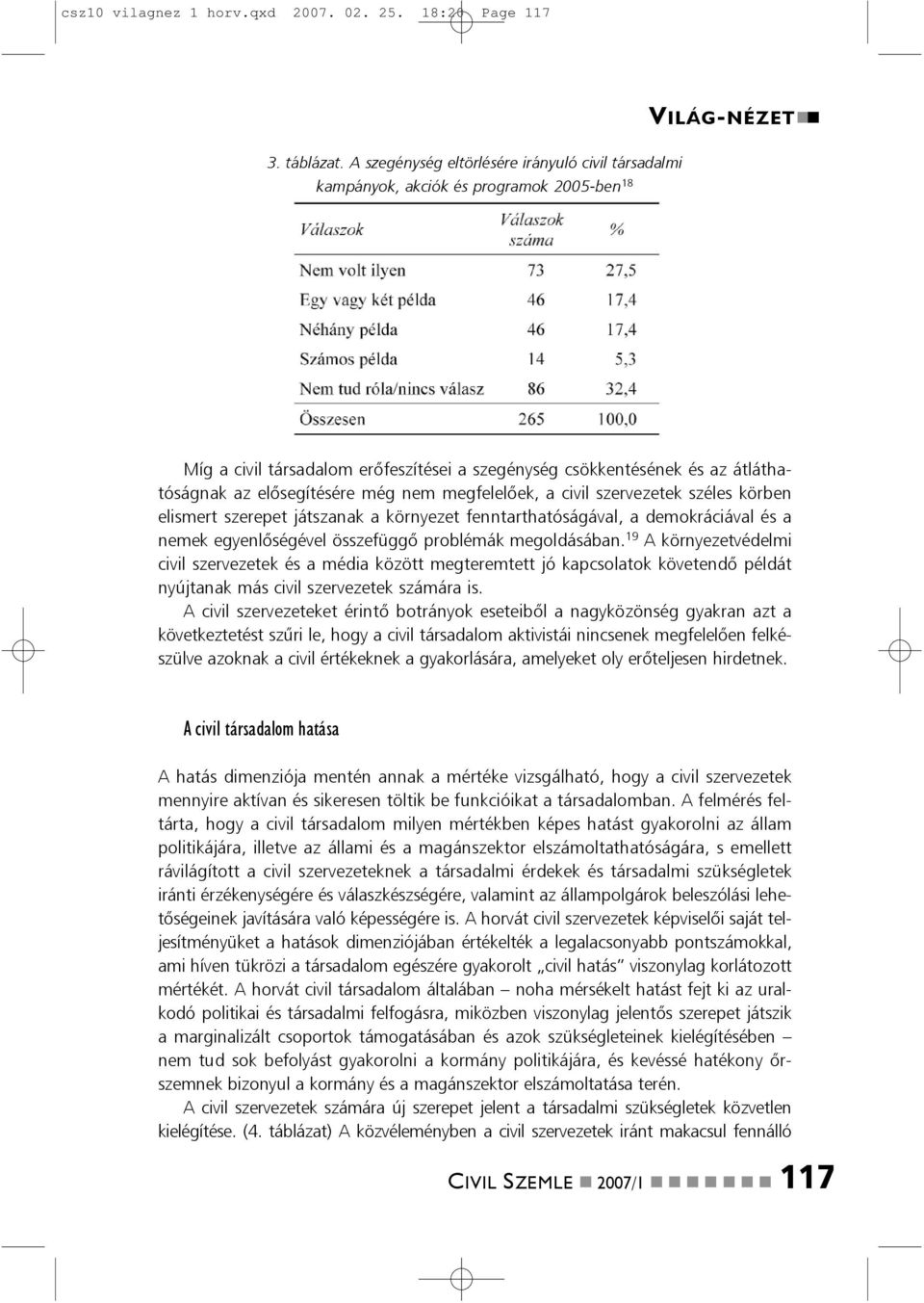 megfelelõek, a civil szervezetek széles körbe elismert szerepet játszaak a köryezet fetarthatóságával, a demokráciával és a emek egyelõségével összefüggõ problémák megoldásába.