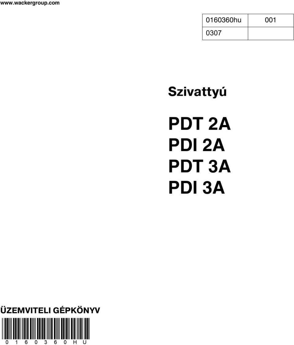 Szivattyú PDT 2A PDI 2A PDT