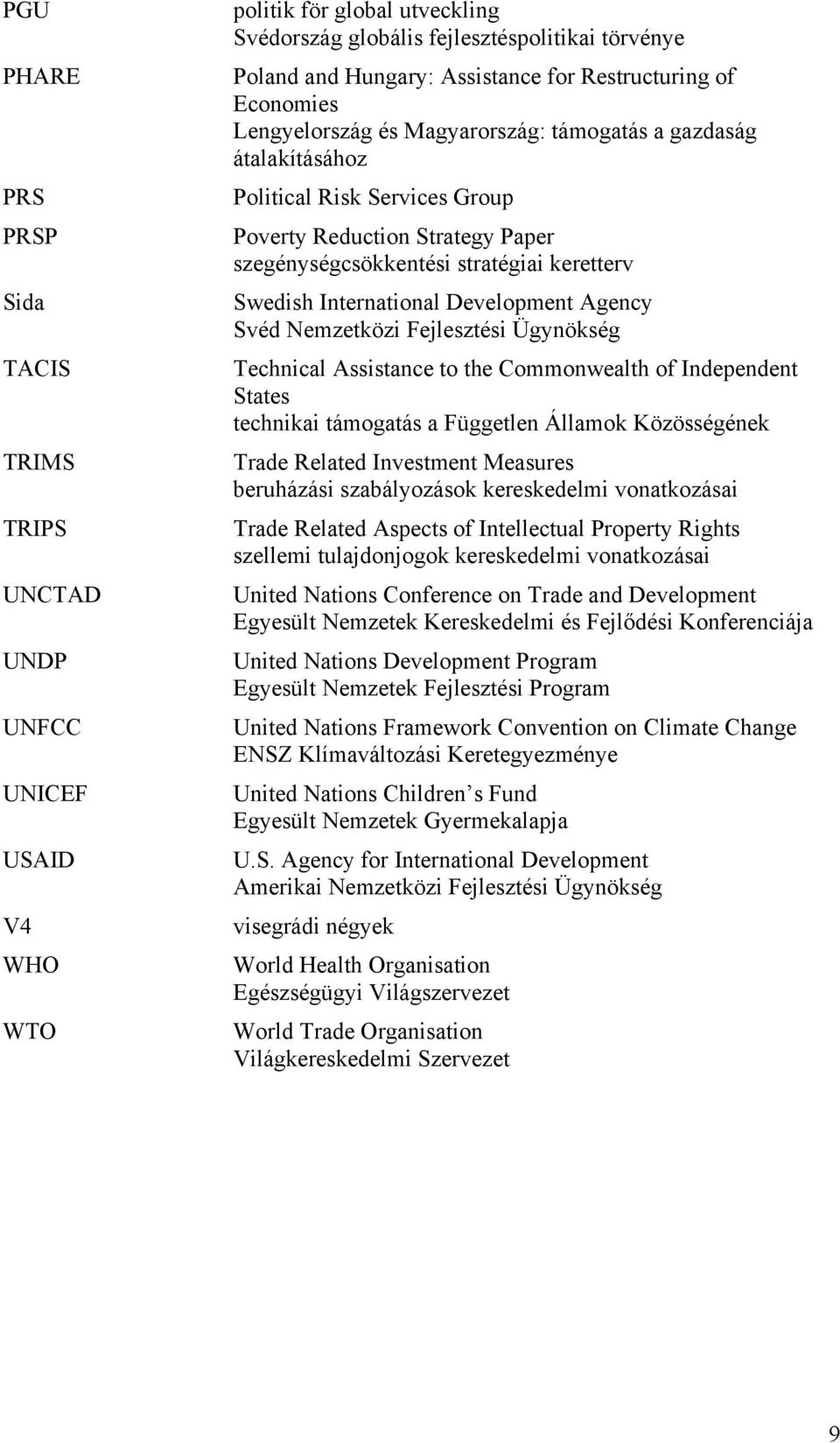 Swedish International Development Agency Svéd Nemzetközi Fejlesztési Ügynökség Technical Assistance to the Commonwealth of Independent States technikai támogatás a Független Államok Közösségének