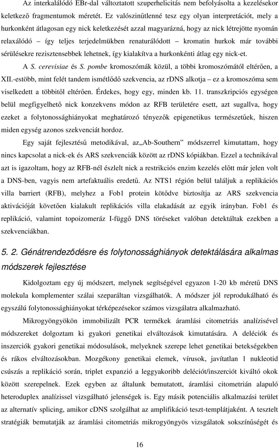 renaturálódott kromatin hurkok már további sérülésekre rezisztensebbek lehetnek, így kialakítva a hurkonkénti átlag egy nick-et. A S. cerevisiae és S.