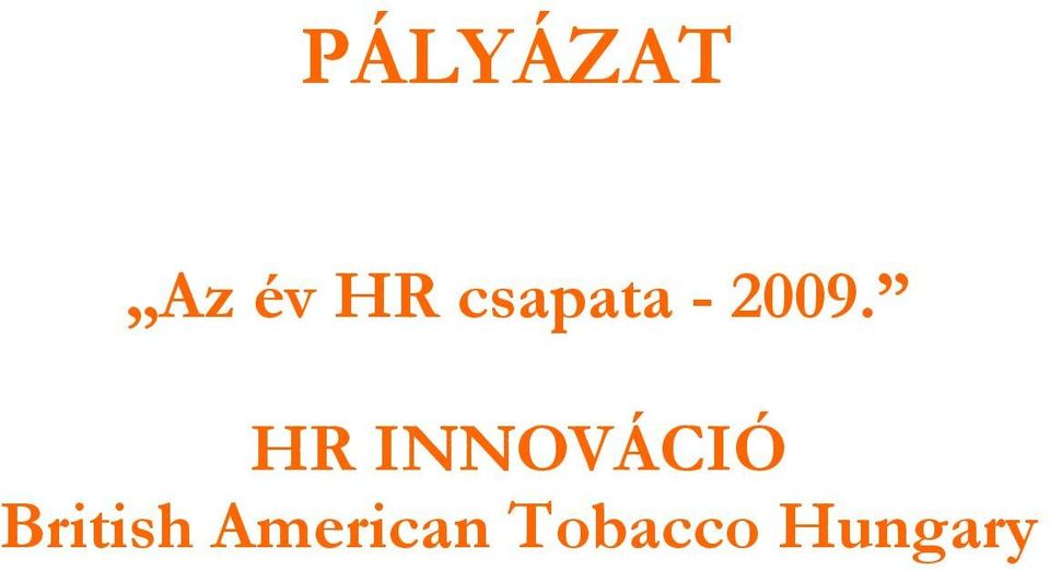 HR INNOVÁCIÓ