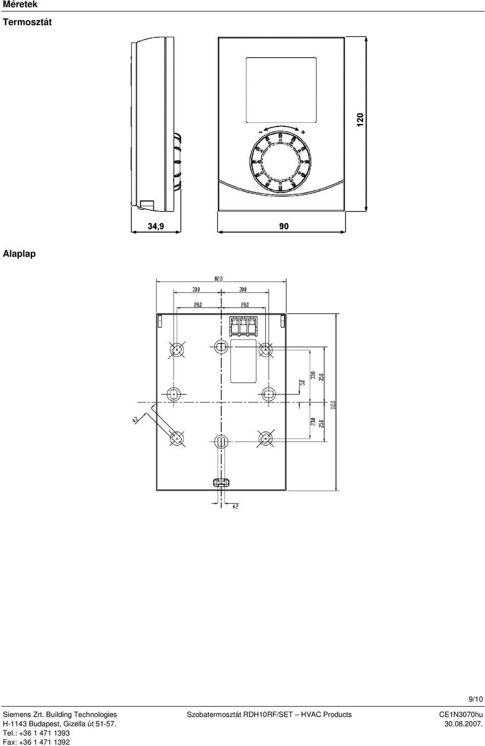 Szobatermosztát RDH10RF/SE HVAC