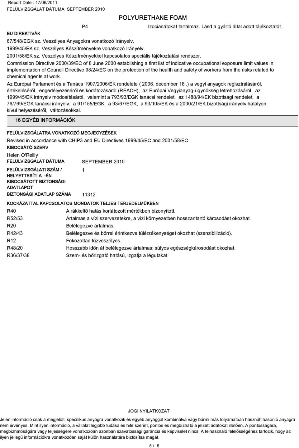 Commission Directive 2000/39/EC of 8 June 2000 establishing a first list of indicative occupational exposure limit values in implementation of Council Directive 98/24/EC on the protection of the