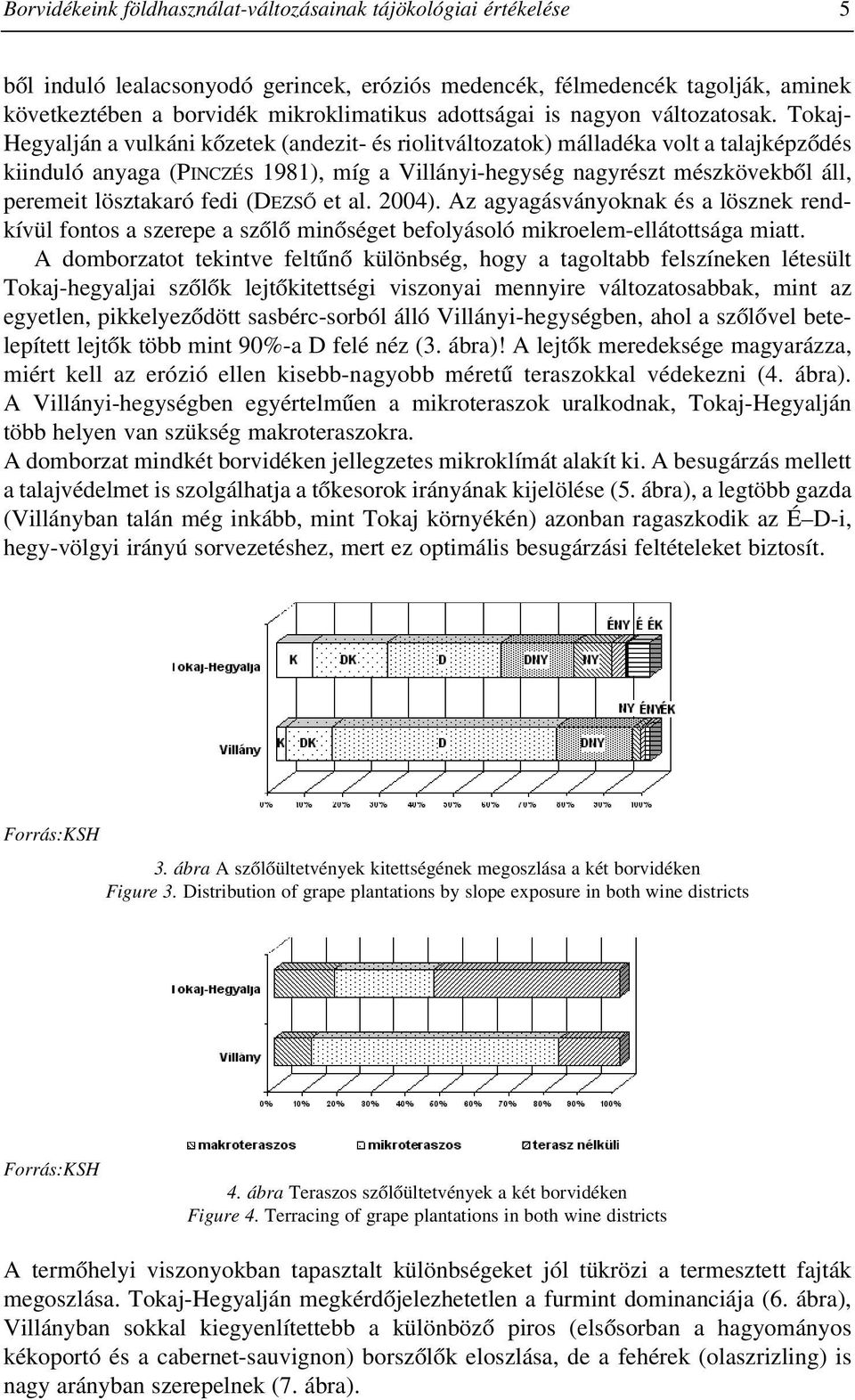 Tokaj- Hegyalján a vulkáni kõzetek (andezit- és riolitváltozatok) málladéka volt a talajképzõdés kiinduló anyaga (PINCZÉS 1981), míg a Villányi-hegység nagyrészt mészkövekbõl áll, peremeit lösztakaró