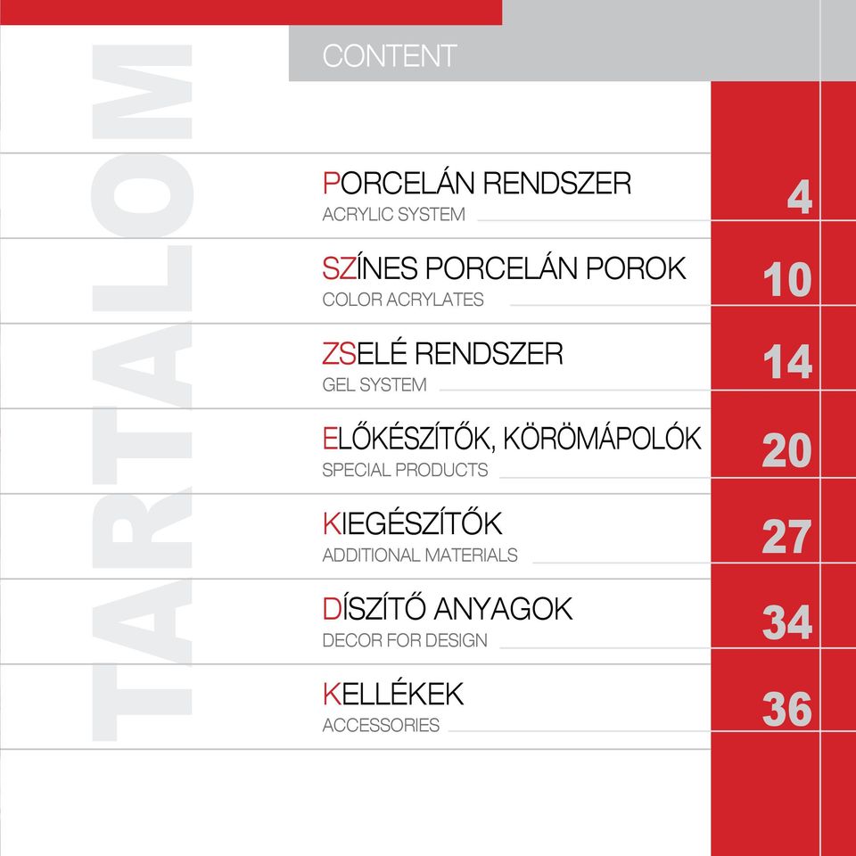 körömápolók Special products KiegészítÔk Additional materials