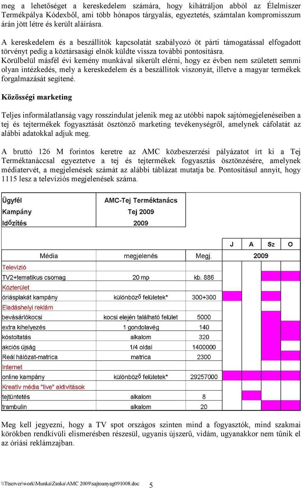 Körülbelül másfél évi kemény munkával sikerült elérni, hogy ez évben nem született semmi olyan intézkedés, mely a kereskedelem és a beszállítok viszonyát, illetve a magyar termékek forgalmazását