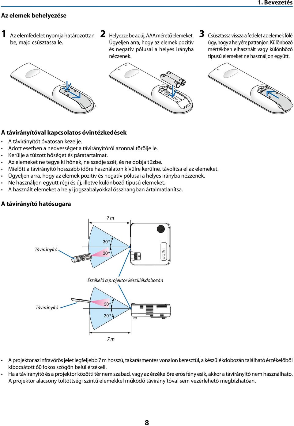 Különböző mértékben elhasznált vagy különböző típusú elemeket ne használjon együtt. OPEN OPEN A távirányítóval kapcsolatos óvintézkedések A távirányítót óvatosan kezelje.