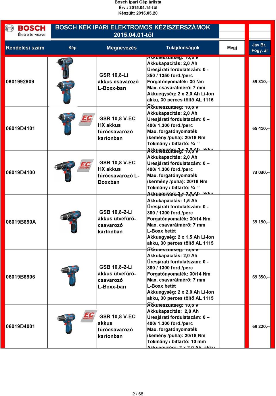 csavarátmérő: 7 Akkuegység: 2 x 2,0 Ah Li-Ion akku, 30 perces töltő AL 1115 CV Akkufeszültség: 10,8 V Akkukapacitás: 2,0 Ah Üresjárati fordulatszám: 0 400/ 1.