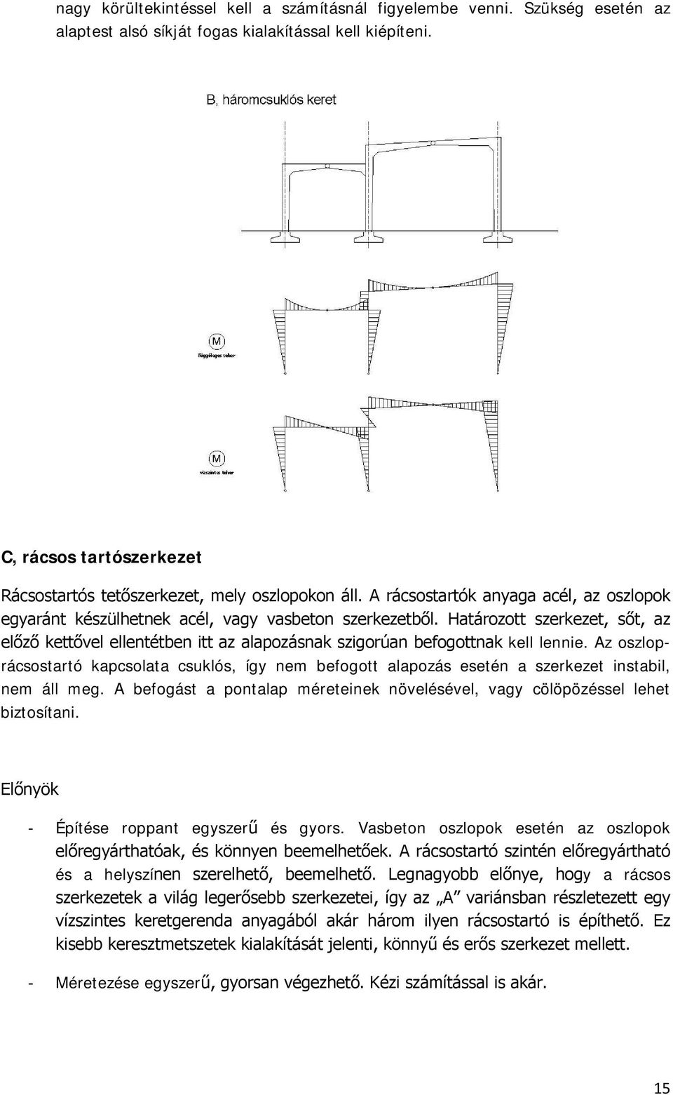 Határozott szerkezet, sőt, az előző kettővel ellentétben itt az alapozásnak szigorúan befogottnak kell lennie.