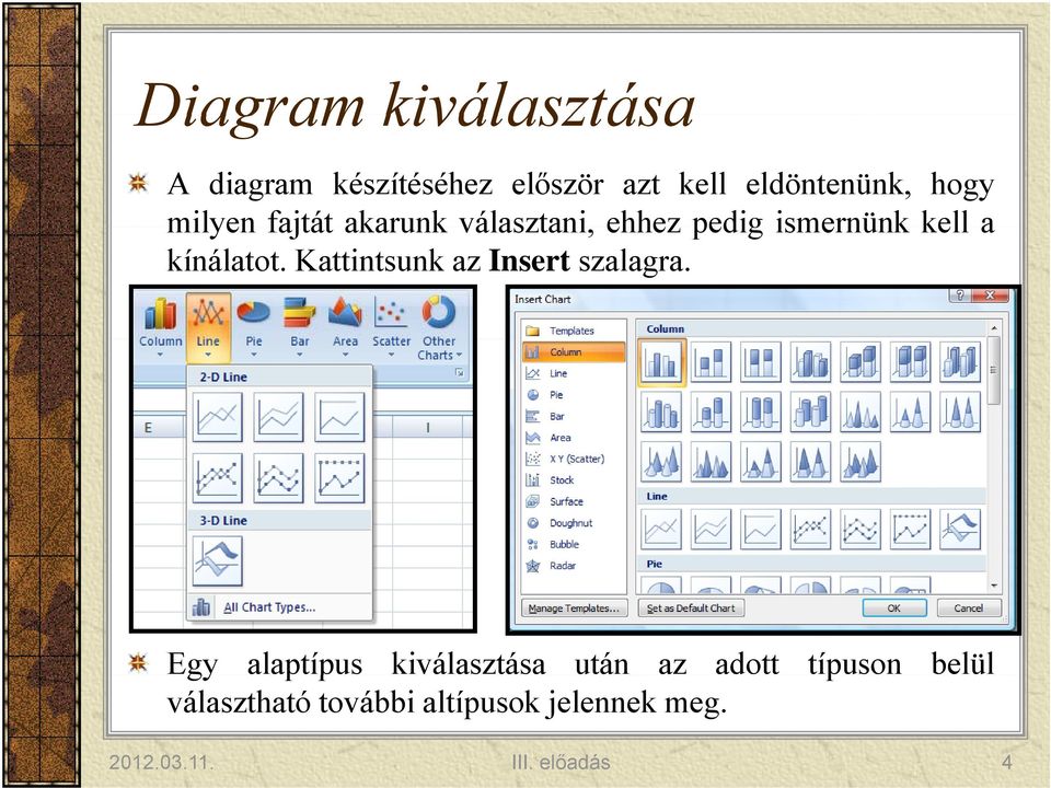 Kattintsunk az Insert szalagra.