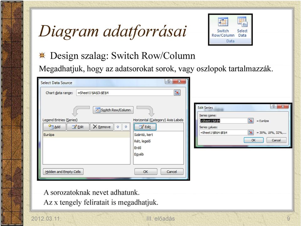 tartalmazzák. A sorozatoknak nevet adhatunk.