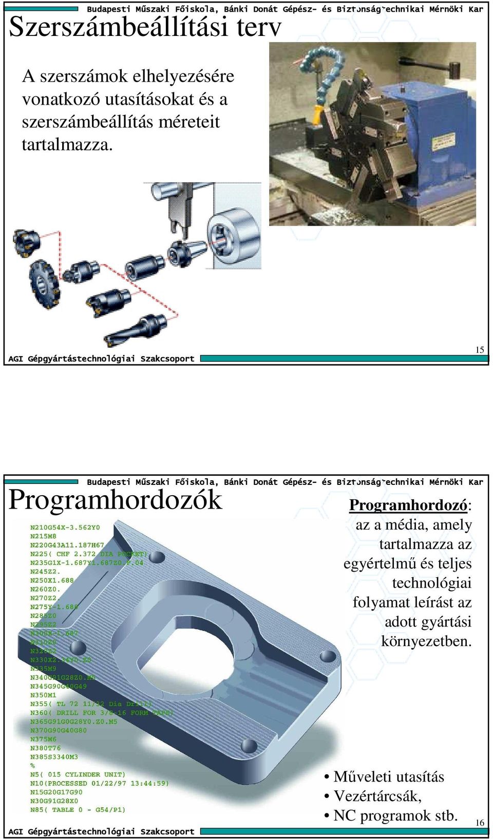 15 Programhordozók Programhordozó: az a média, amely tartalmazza az egyértelmő