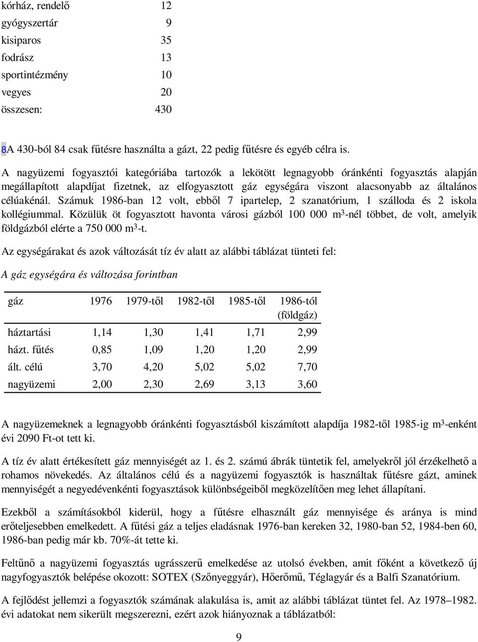 célúakénál. Számuk 1986-ban 12 volt, ebbıl 7 ipartelep, 2 szanatórium, 1 szálloda és 2 iskola kollégiummal.