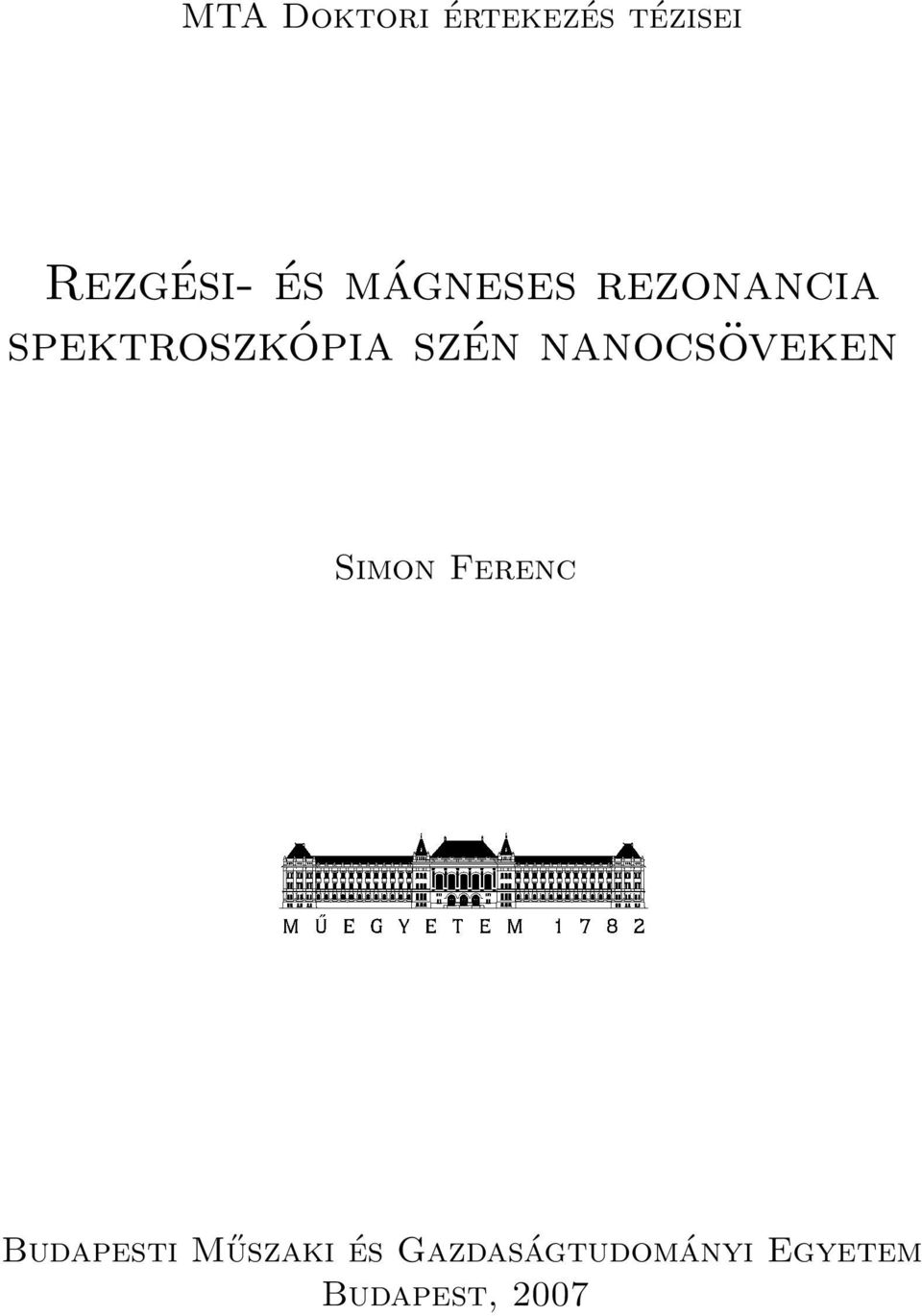 nanocsöveken Simon Ferenc Budapesti