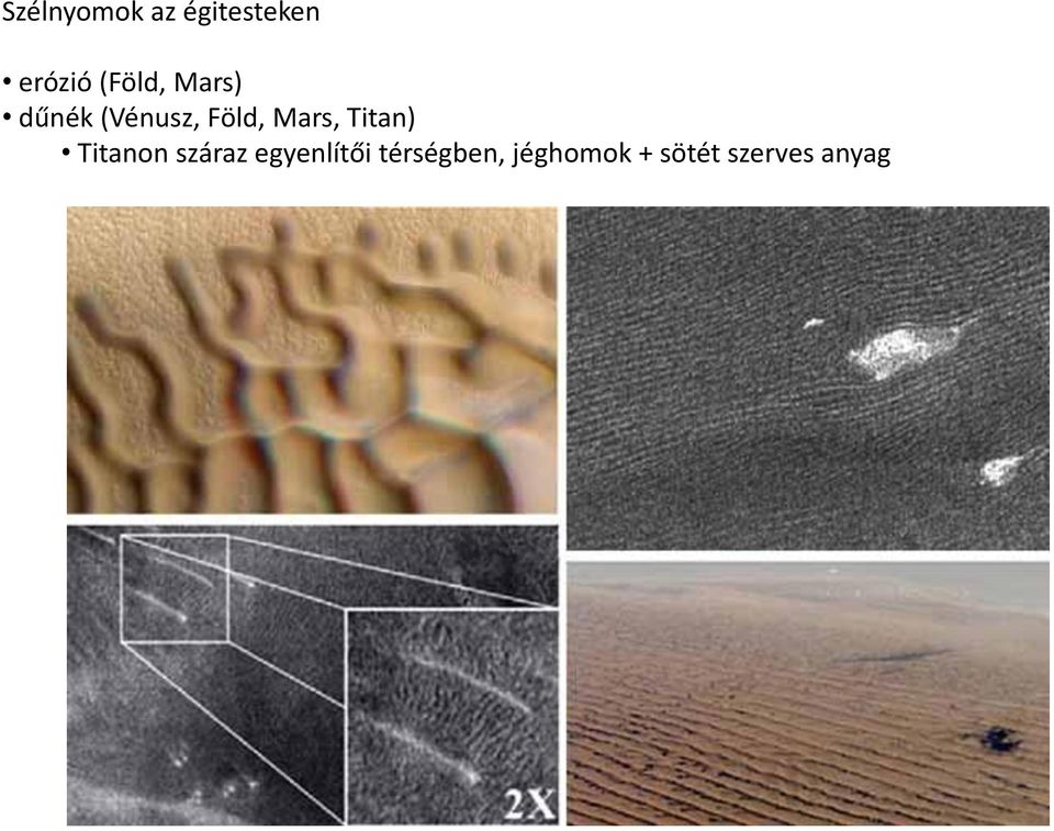 Mars, Titan) Titanon száraz