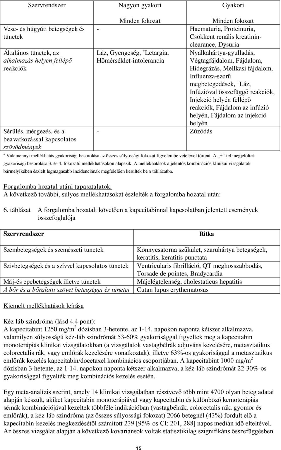 Fájdalom, Hidegrázás, Mellkasi fájdalom, Influenza-szerű megbetegedések, + Láz, Infúzióval összefüggő reakciók, Injekció helyén fellépő reakciók, Fájdalom az infúzió helyén, Fájdalom az injekció