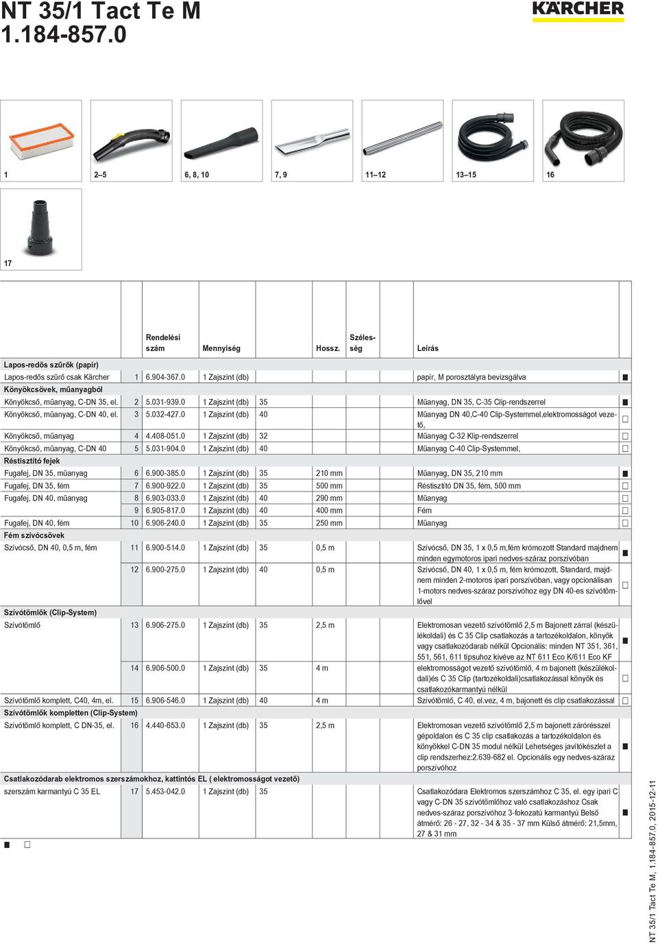 0 1 Zajszint (db) 35 Műanyag, DN 35, C-35 Clip-rendszerrel Könyökcső, műanyag, C-DN 40, el. 3 5.032-427.