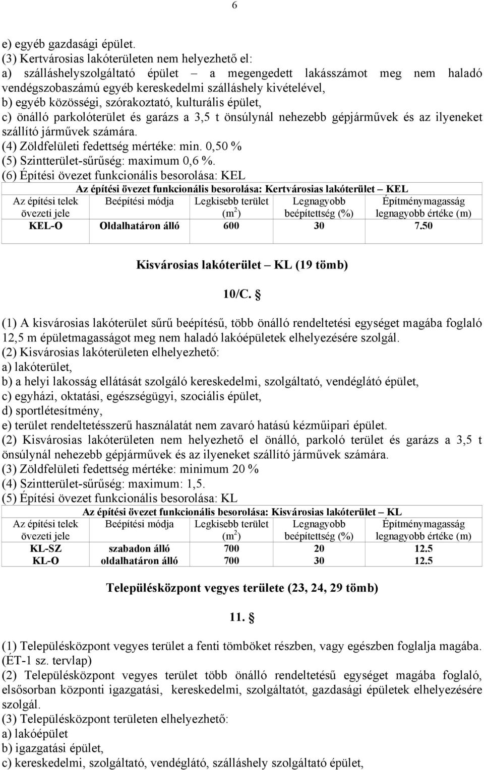 közösségi, szórakoztató, kulturális épület, c) önálló parkolóterület és garázs a 3,5 t önsúlynál nehezebb gépjárművek és az ilyeneket szállító járművek számára.