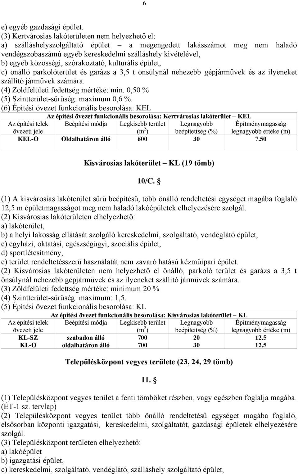 közösségi, szórakoztató, kulturális épület, c) önálló parkolóterület és garázs a 3,5 t önsúlynál nehezebb gépjárművek és az ilyeneket szállító járművek számára.