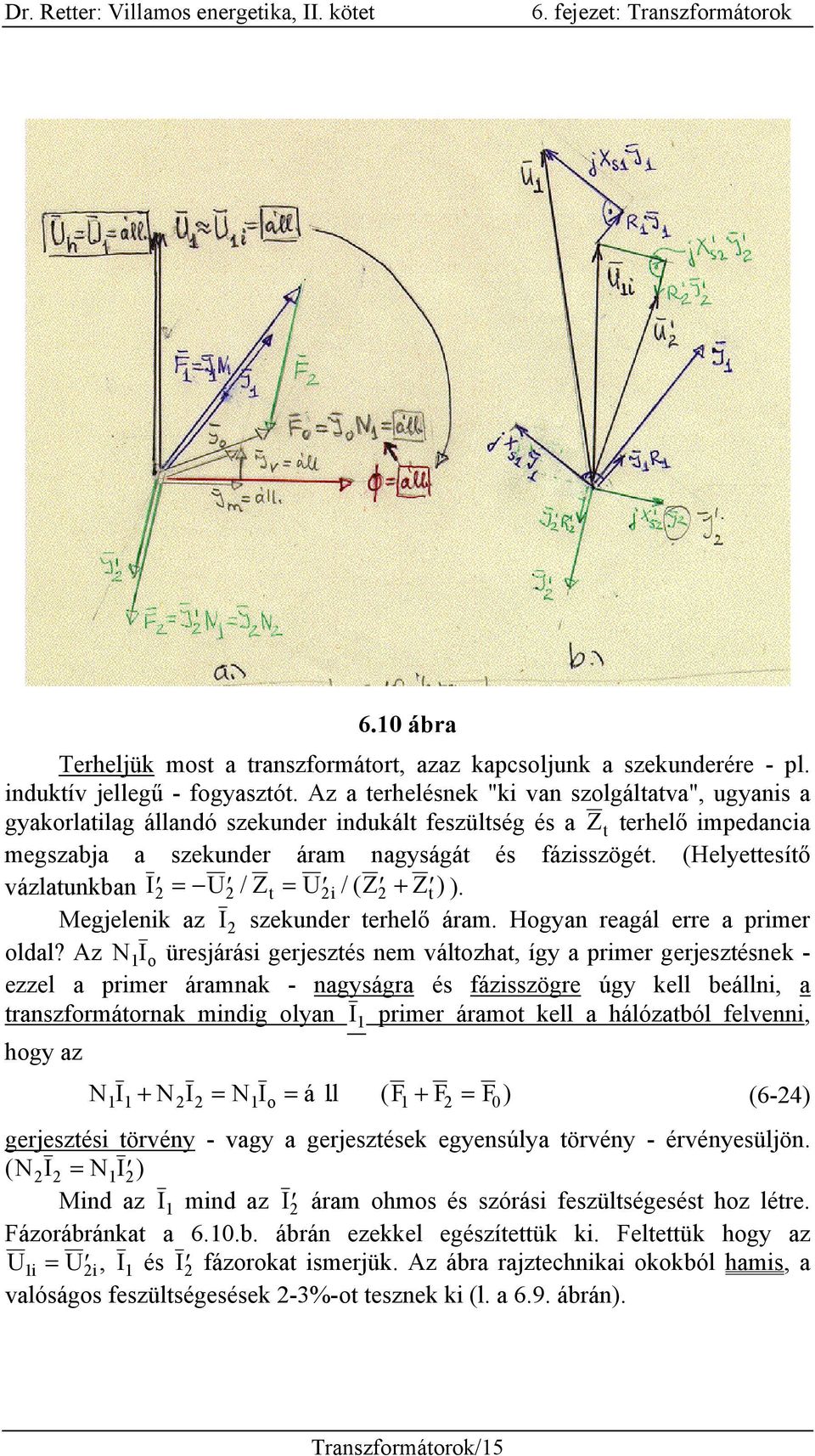 (Helyettesítő vázlatunkban I = U / Zt = U i/( Z + Zt )). Megjelenik az I szekunder terhelő áram. Hogyan reagál erre a primer oldal?