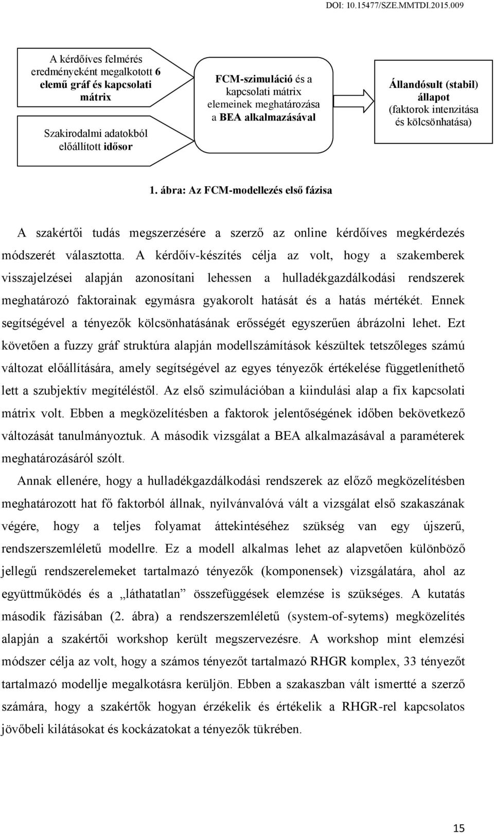 ábra: Az FCM-modellezés első fázisa A szakértői tudás megszerzésére a szerző az online kérdőíves megkérdezés módszerét választotta.