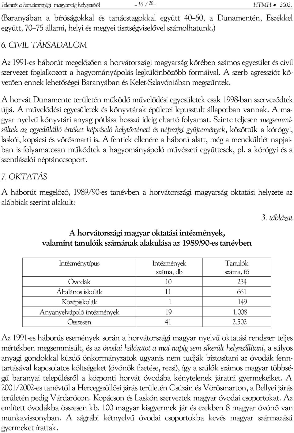 CIVIL TÁRSADALOM Az 1991-es háborút megelőzően a horvátországi magyarság körében számos egyesület és civil szervezet foglalkozott a hagyományápolás legkülönbözőbb formáival.