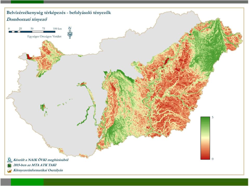 egyes cellákra a reliefenergia értéket.