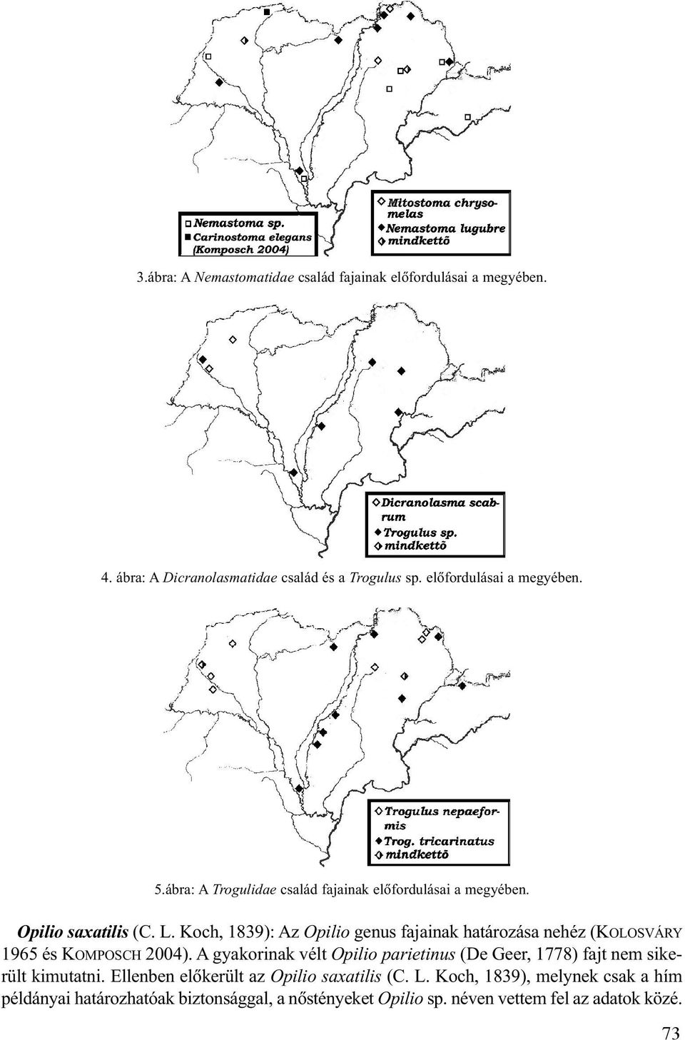 Koch, 1839): Az Opilio genus fajainak határozása nehéz (KOLOSVÁRY 1965 és KOMPOSCH 2004).