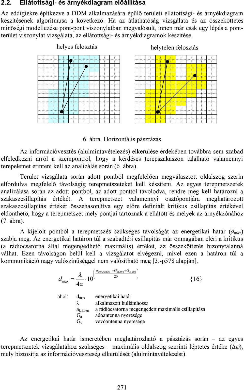 árnyékdiagramok készítése. helyes felosztás helytelen felosztás 6. ábra.