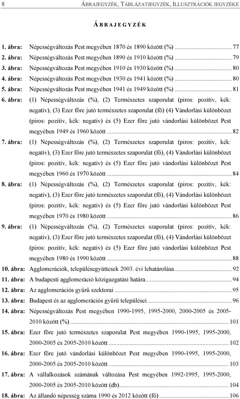 ábra: Népességváltozás Pest megyében 1930 és 1941 között (%)... 80 5. ábra: Népességváltozás Pest megyében 1941 és 1949 között (%)... 81 6.