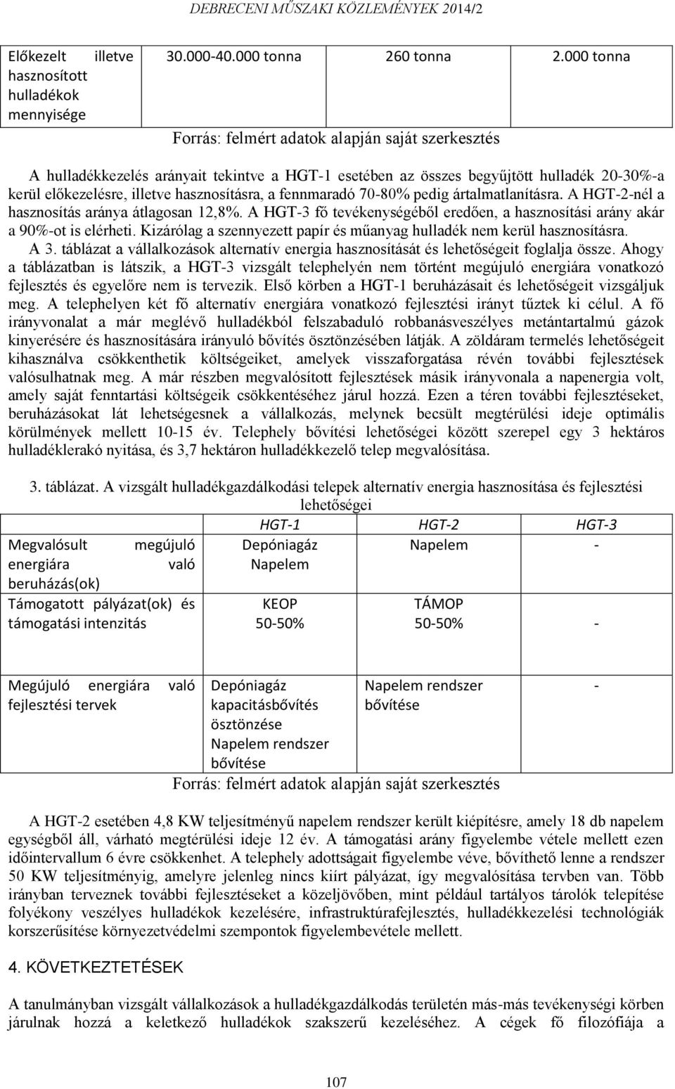 A HGT-2-nél a hasznosítás aránya átlagosan 12,8%. A HGT-3 fő tevékenységéből eredően, a hasznosítási arány akár a 90%-ot is elérheti.