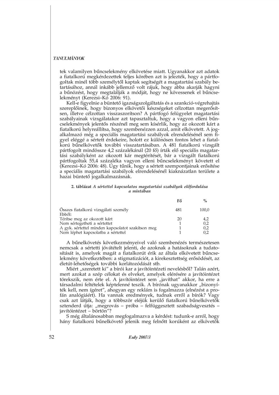 volt rájuk, hogy abba akarják hagyni a bûnözést, hogy megtalálják a módját, hogy ne kövessenek el bûncselekményt (Kerezsi Kó 2006: 91).