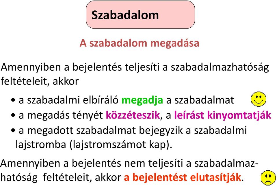 leírást kinyomtatják a megadott szabadalmat bejegyzik a szabadalmi lajstromba (lajstromszámot