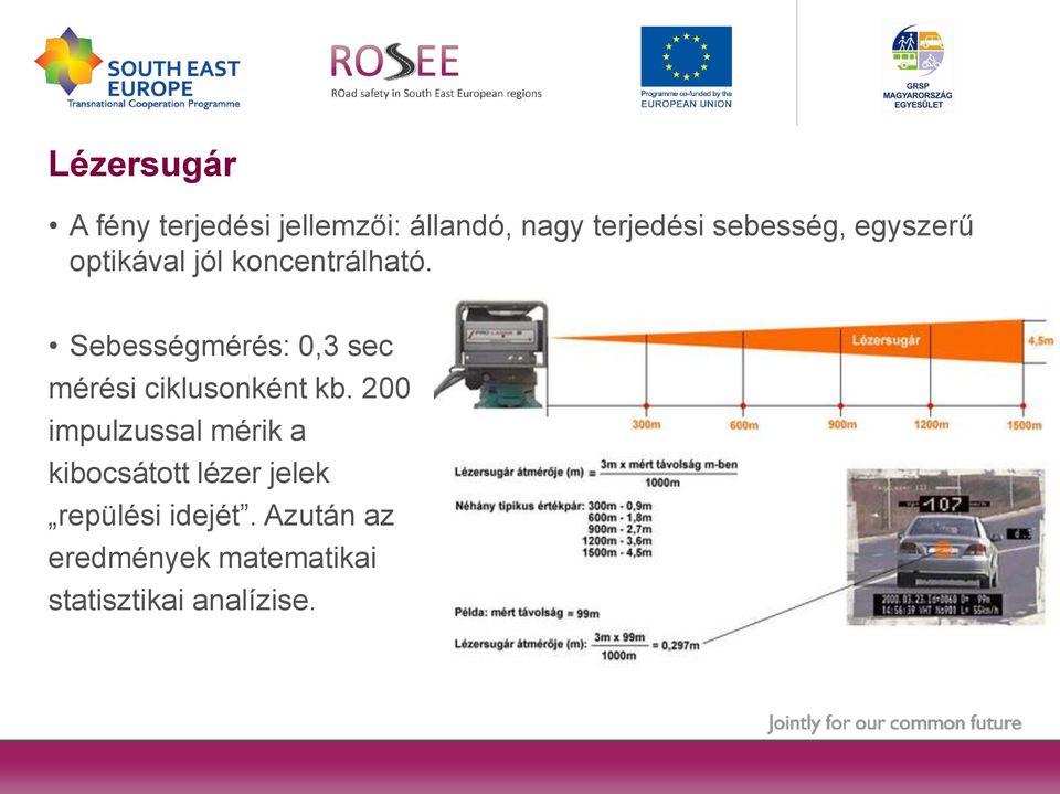 Sebességmérés: 0,3 sec mérési ciklusonként kb.