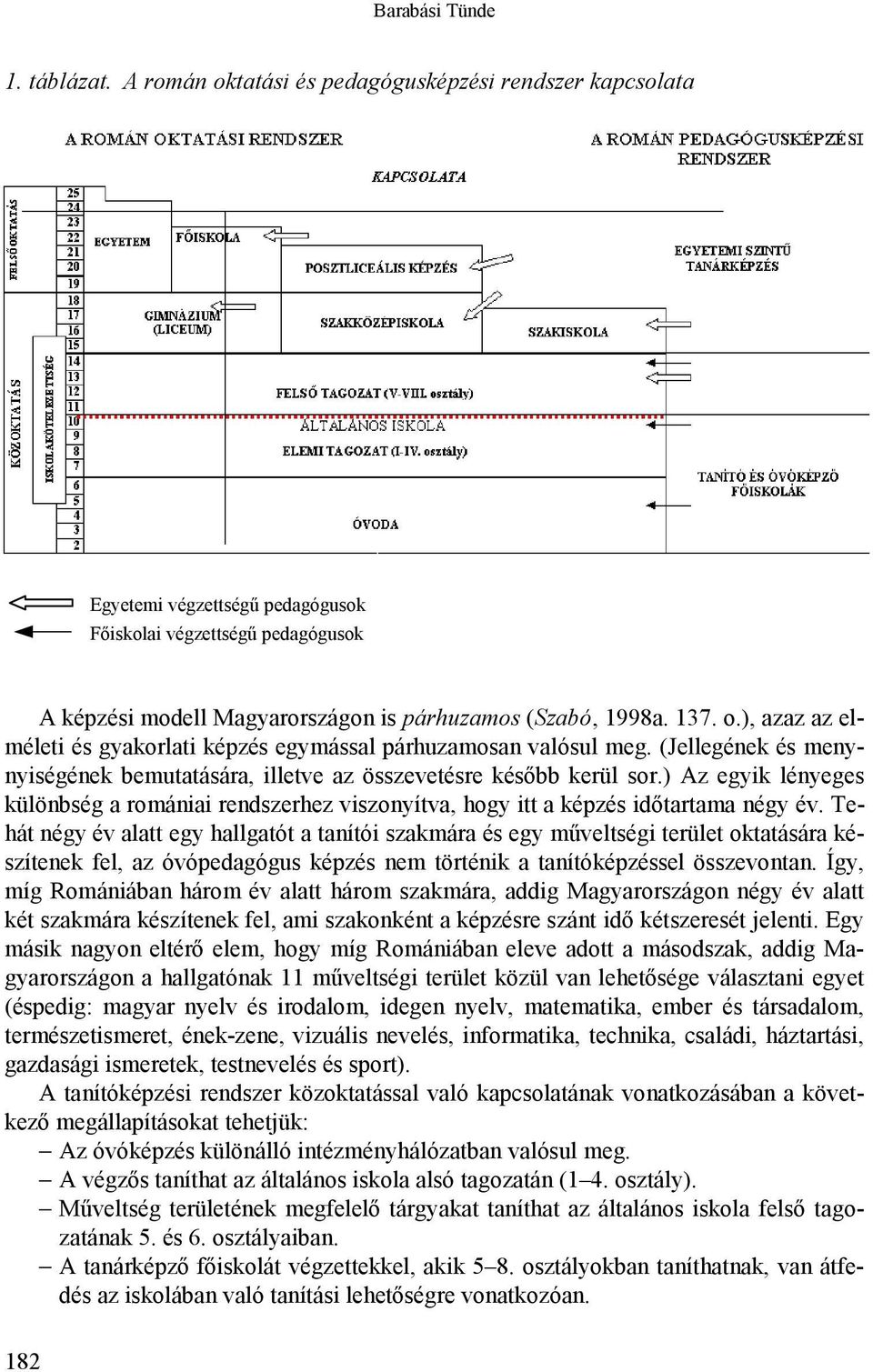 (Jellegének és menynyiségének bemutatására, illetve az összevetésre később kerül sor.) Az egyik lényeges különbség a romániai rendszerhez viszonyítva, hogy itt a képzés időtartama négy év.