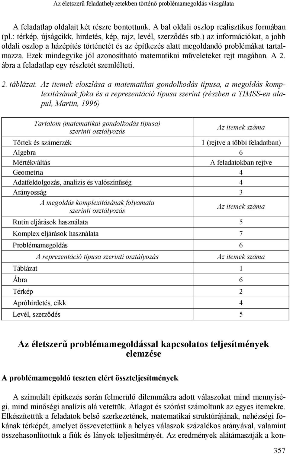 Ezek mindegyike jól azonosítható matematikai műveleteket rejt magában. A 2. ábra a feladatlap egy részletét szemlélteti. 2. táblázat.