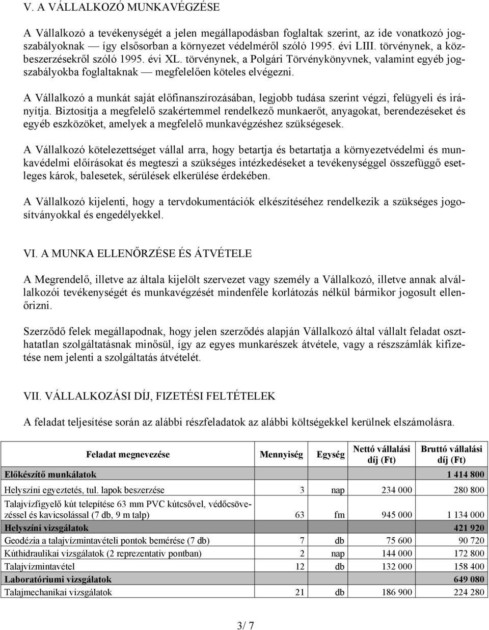 A Vállalkozó a munkát saját előfinanszírozásában, legjobb tudása szerint végzi, felügyeli és irányítja.