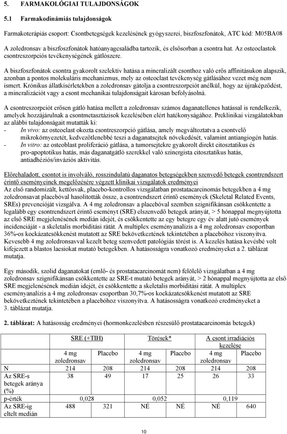 elsősorban a csontra hat. Az osteoclastok csontreszorpciós tevékenységének gátlószere.