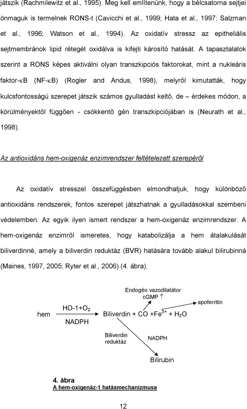 A tapasztalatok szerint a RONS képes aktiválni olyan transzkipciós faktorokat, mint a nukleáris faktor- B (NF- B) (Rogler and Andus, 1998), melyről kimutatták, hogy kulcsfontosságú szerepet játszik