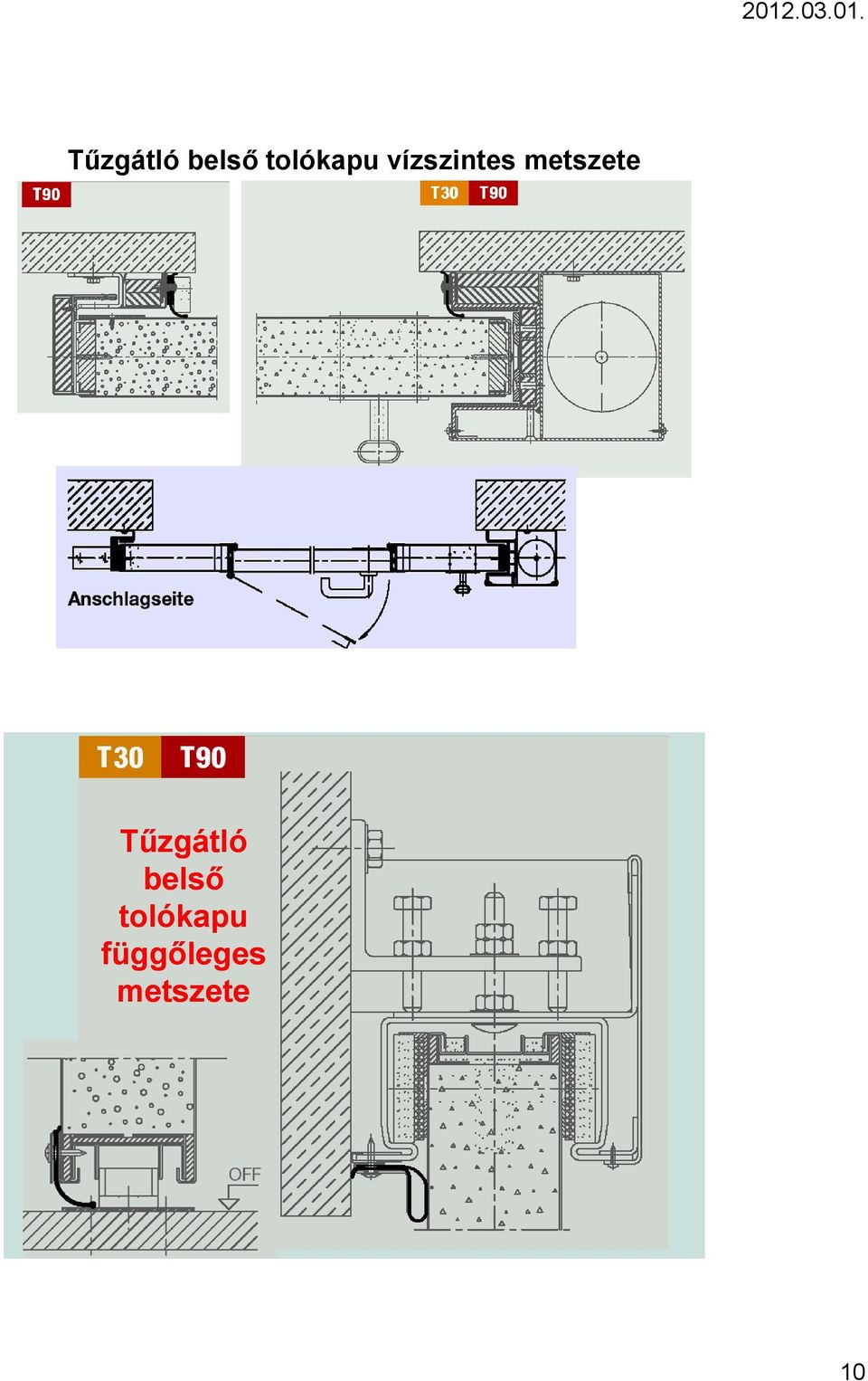 metszete  tolókapu