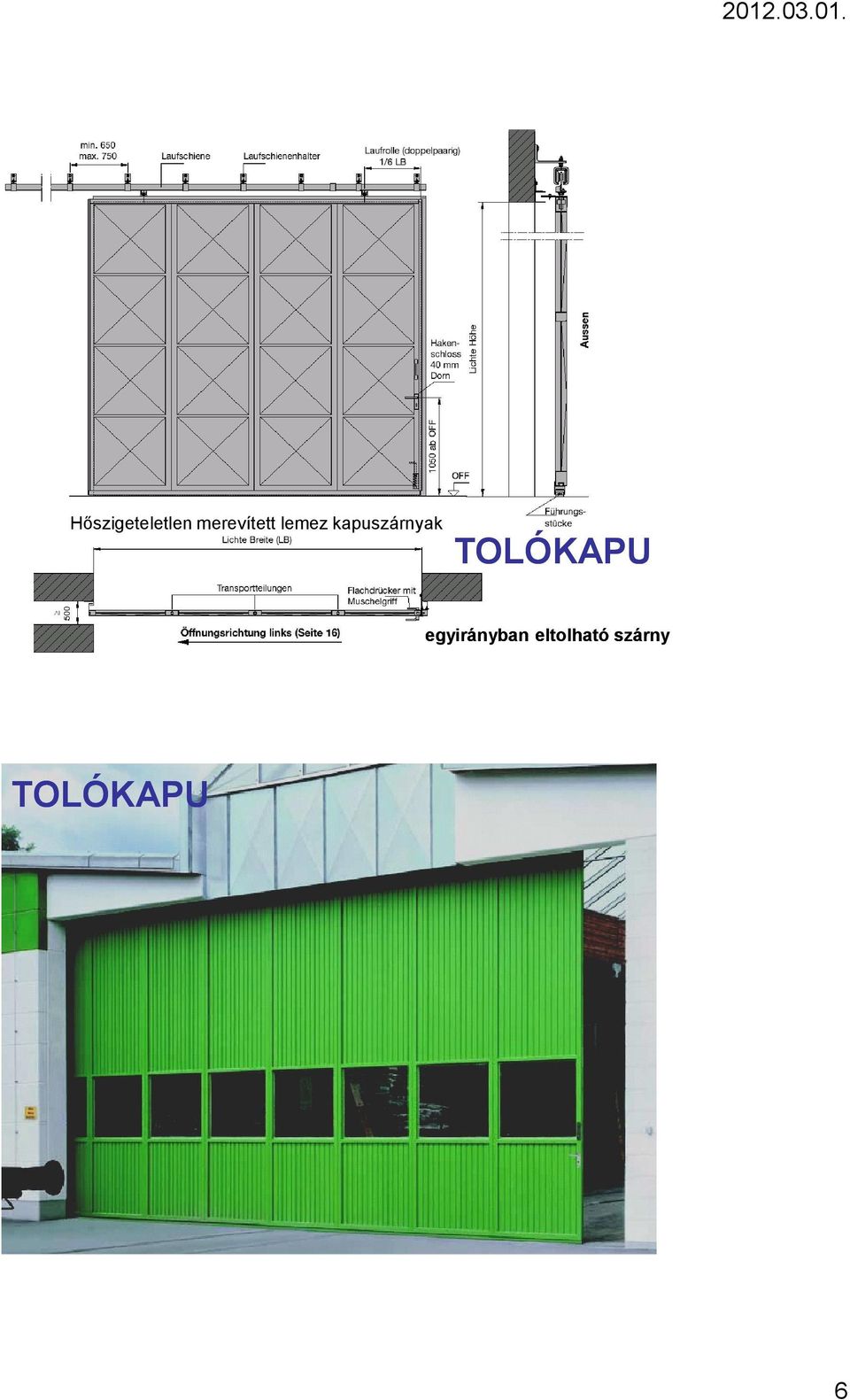 kapuszárnyak TOLÓKAPU