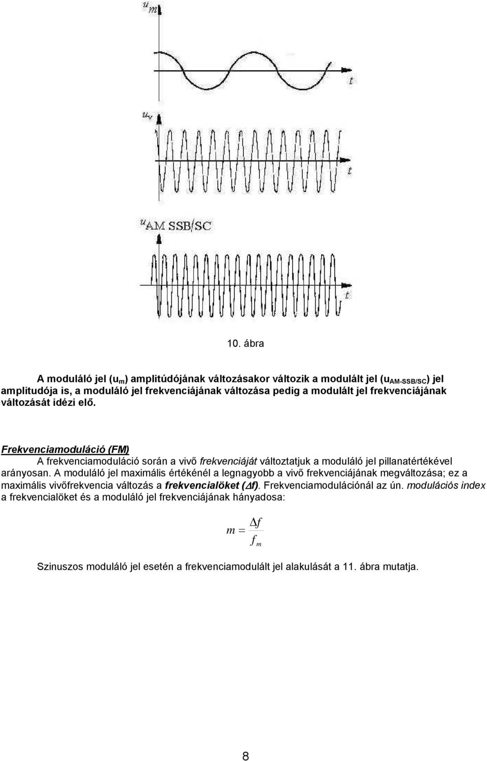 A moduláló jel maximális értékénél a legnagyobb a vivő frekvenciájának megváltozása; ez a maximális vivőfrekvencia változás a frekvencialöket (Δf). Frekvenciamodulációnál az ún.