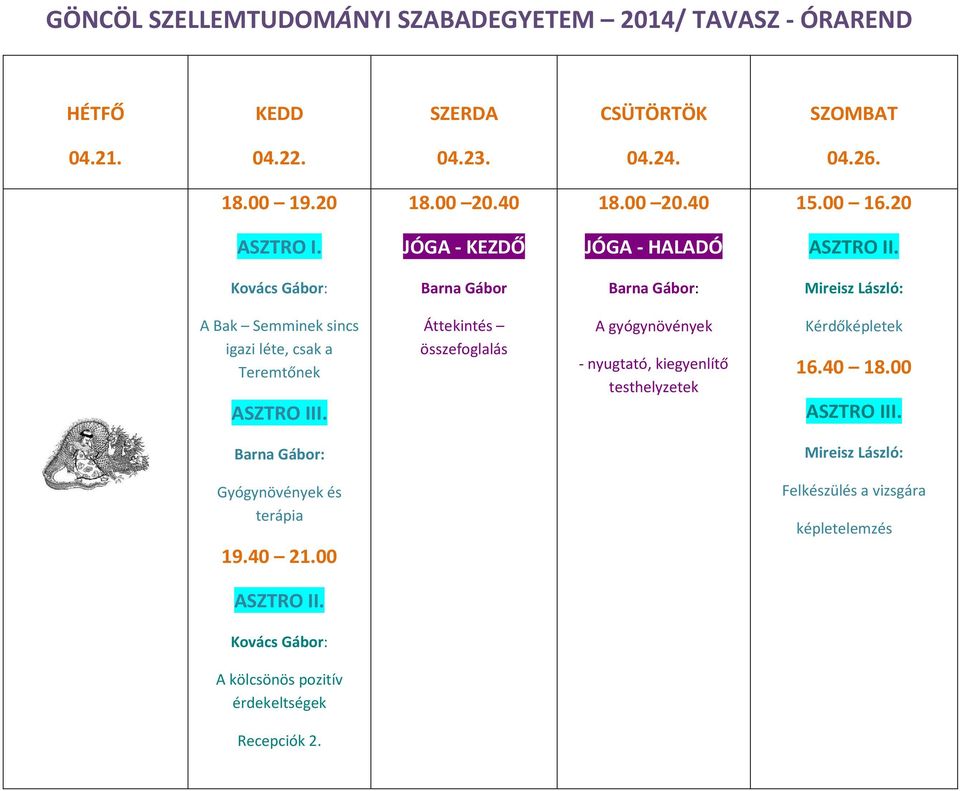 összefoglalás A gyógynövények - nyugtató, kiegyenlítő Kérdőképletek 16.40 18.