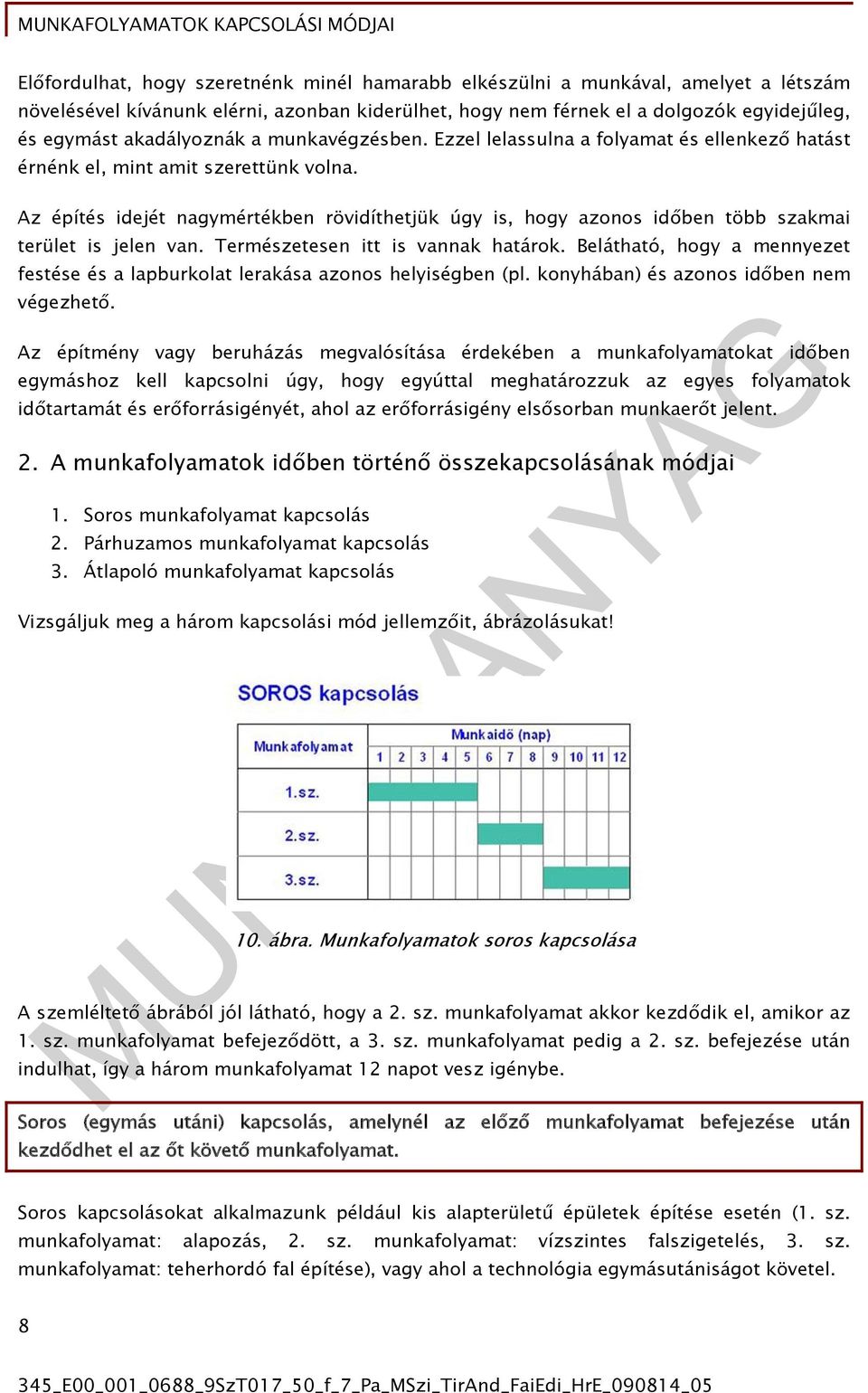 Az építés idejét nagyértékben rövidíthetjük úgy is, hogy azonos időben több szakai terület is jelen van. Terészetesen itt is vannak határok.