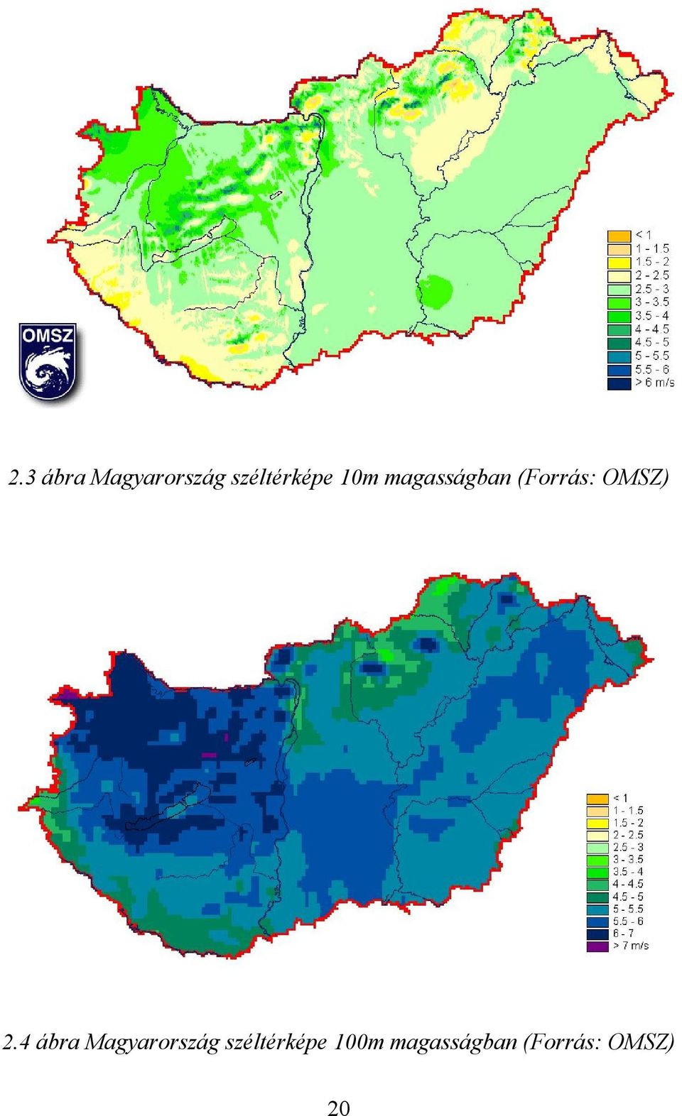 4 ábra Magyarország széltérképe