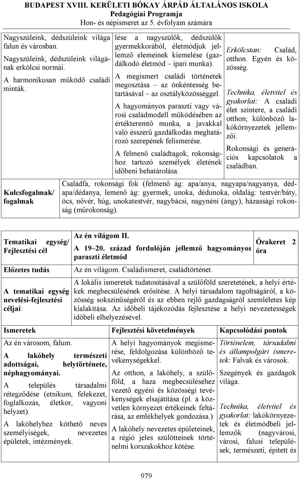 A megismert családi történetek megosztása az önkéntesség betartásával az osztályközösséggel.