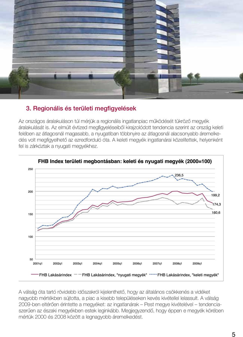 ezredforduló óta. A keleti megyék ingatlanárai közelítettek, helyenként fel is zárkóztak a nyugati megyékhez.